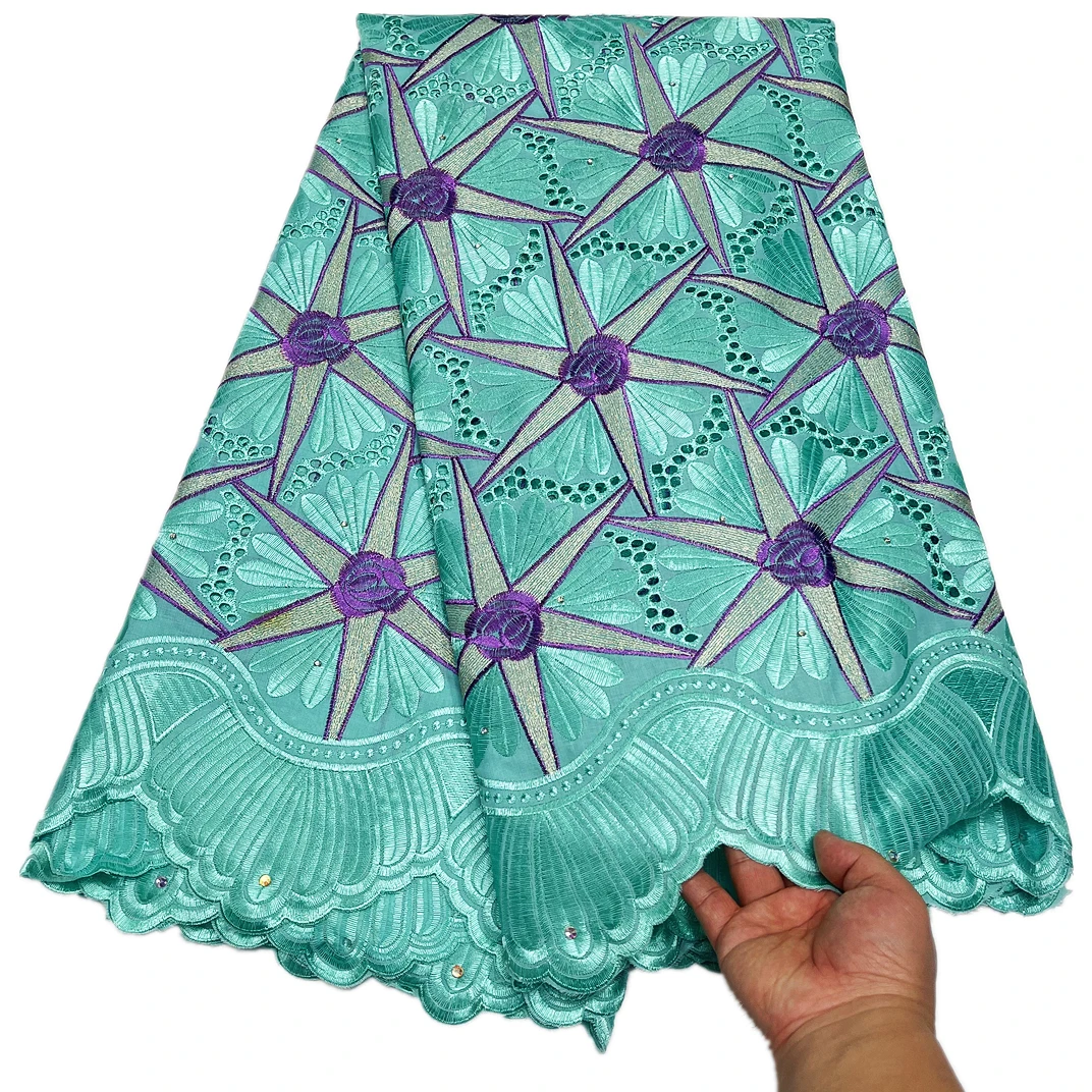 

New Swiss Voile Lace Fabric Cotton Swiss Lace High Quality Lace Embroidery For Women Dress 5Yards