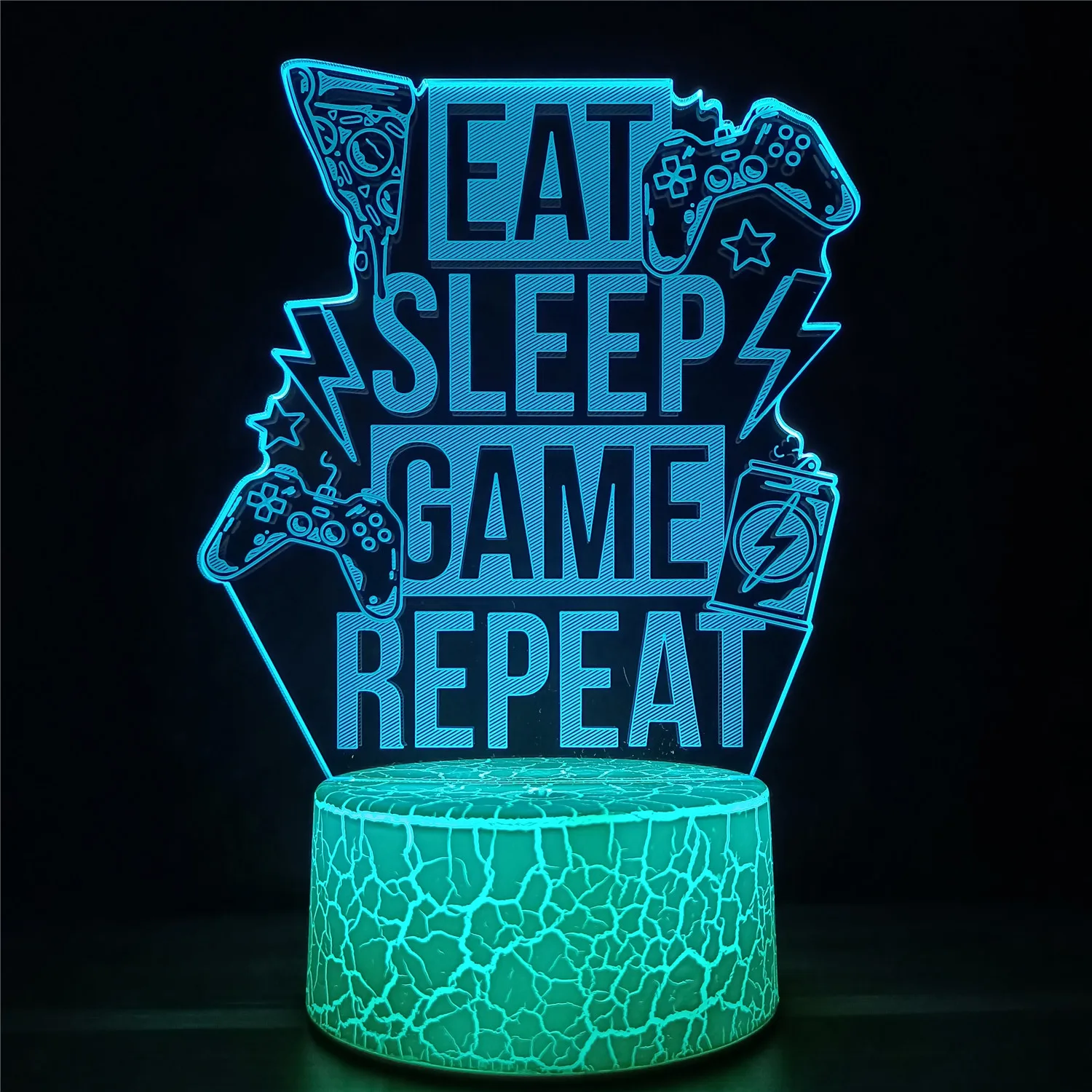 For XBOX Games 16 Colors Changing Night Light 3D Acrylic LED Touch Table Lamp Atmosphere Room Decor Illusion Lamp For Christmas cool night lights Night Lights