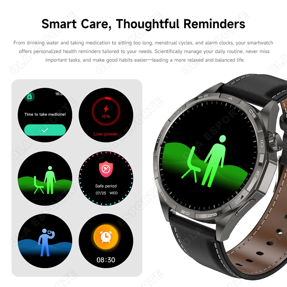 New Upgrade Watch 6 GT Series  Smart Watch Men 1.50" HD AMOLED Screen GPS Heart Rate Monitor BT Call Waterproof Sport SmartWatch