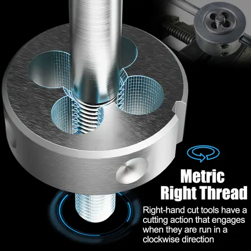 XCAN Thread Die Right Hand Metric Round Die Alloy Steel Threading Die Metal Cutting Tools M1 M2 M3 M4 M5 M6 M8 M10 M10 M12 M14 - Image 2