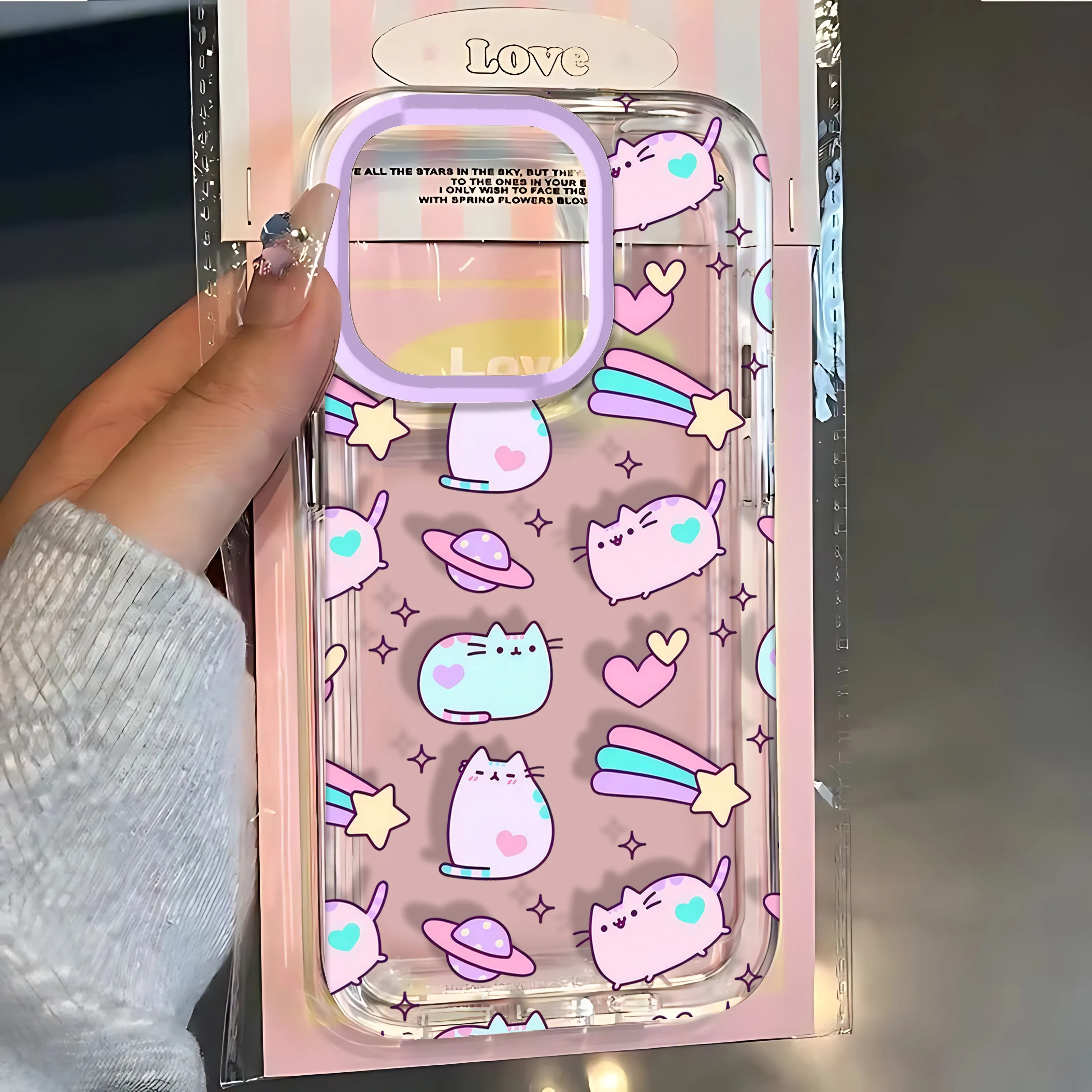 Cartoon Donut Pusheen Cat Phone Case Back Cover