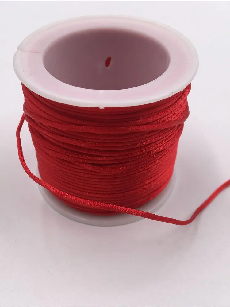 Macrame Cord 1MM 50meters/roll Red Macrame Cord Strong Braided Silk Satin Nylon Rope DIY Making Findings Beading Thread Wire