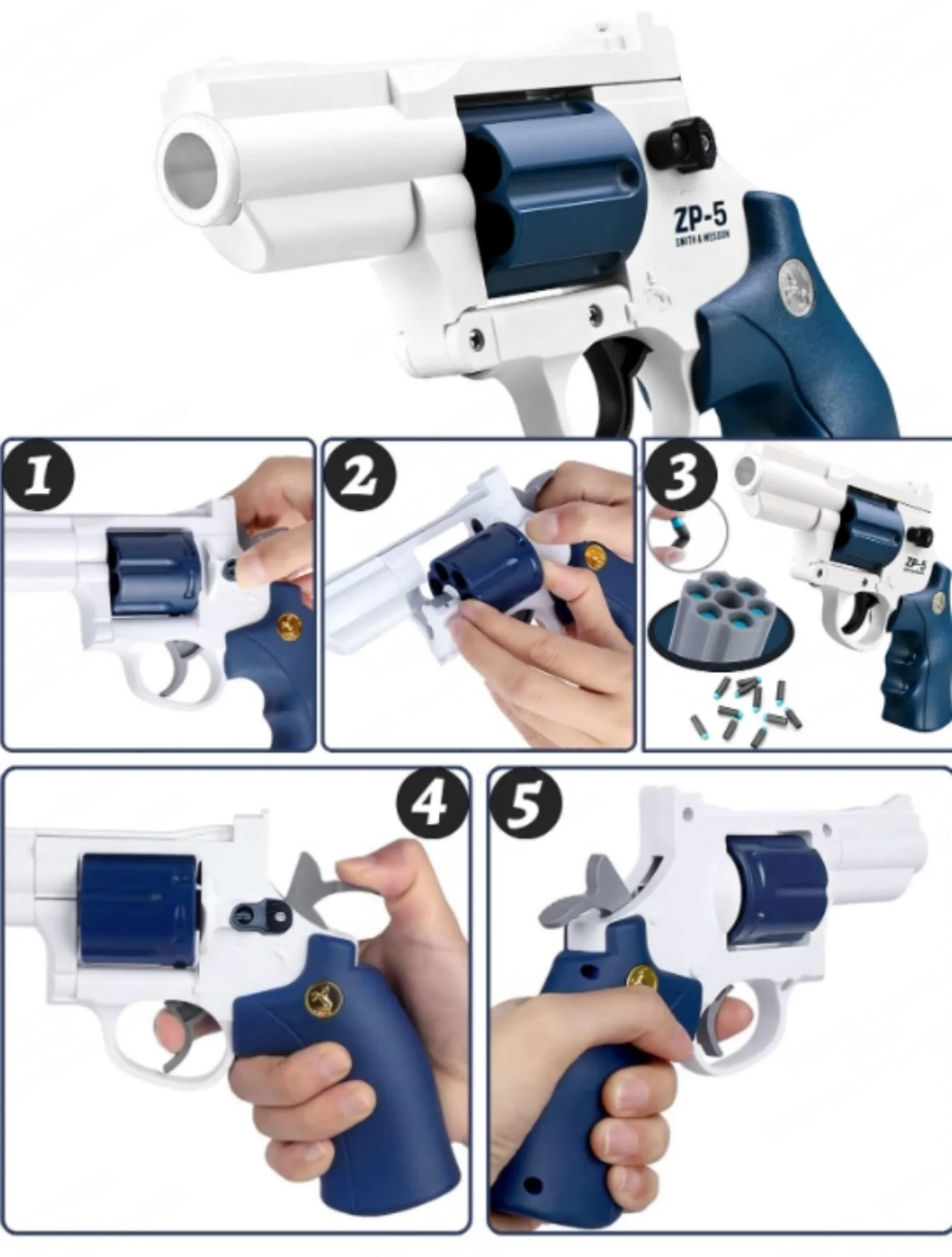 Soft Bullet Toy Gun Revolver for girl boy gifts 4