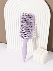 Curling Styling Brush - Comfortable Grip with Hollow Massage Design and Durable Nylon Bristles (XinXingLKCCS - Purple)