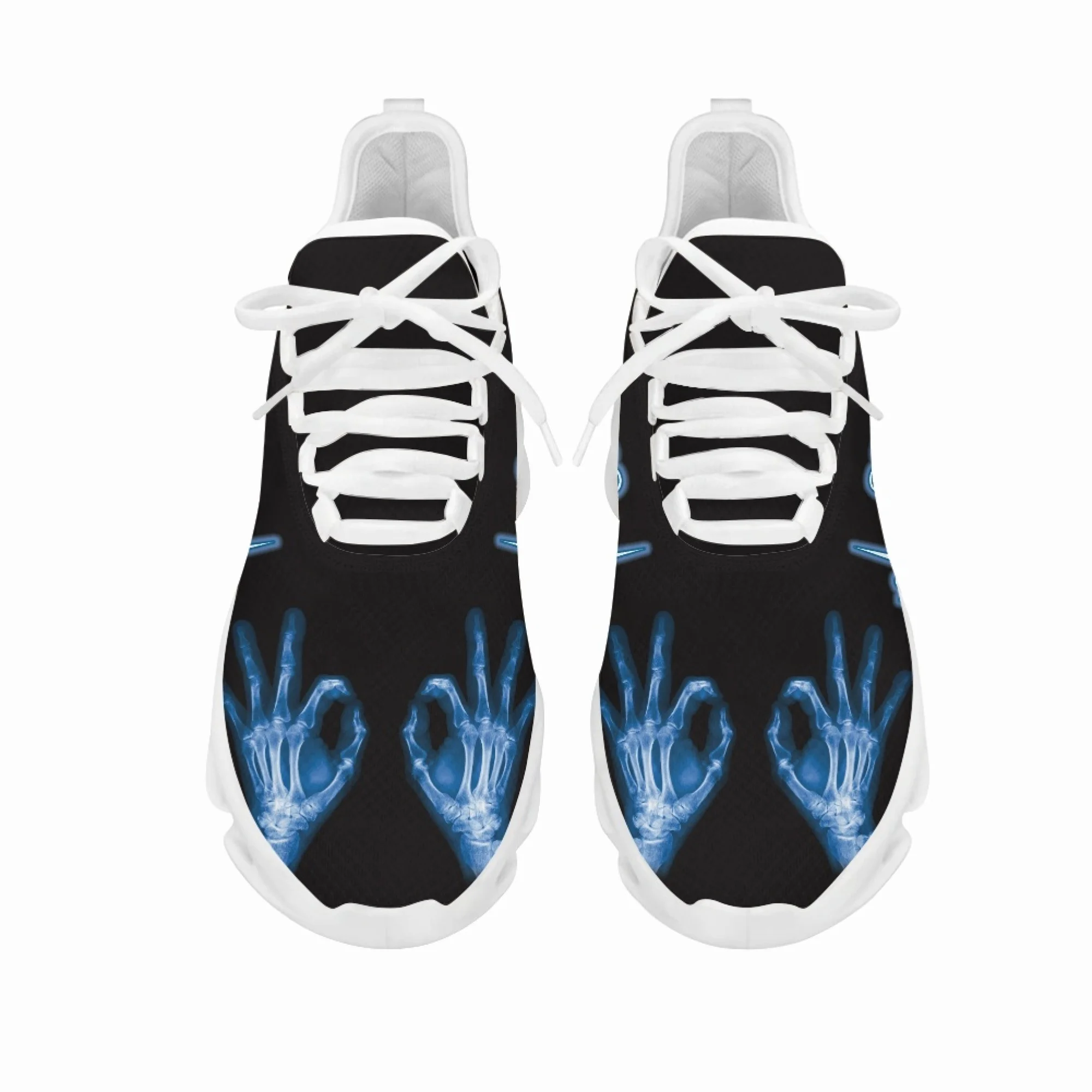 Yikeluo Mesh Sneakers Women Shoes Radiologic Technologist Blue Print Casual Ladies Lightweight Flats Footwear Zapatos Mujer