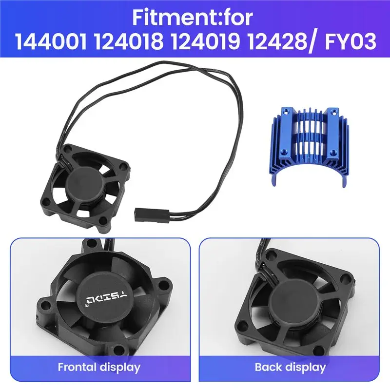 B24B 모터 히트 싱크 커버 Wltoys 용 냉각 팬 144001 124019 124018 124016 104001 RC 자동차 540 550 3650 모터 히트 싱크