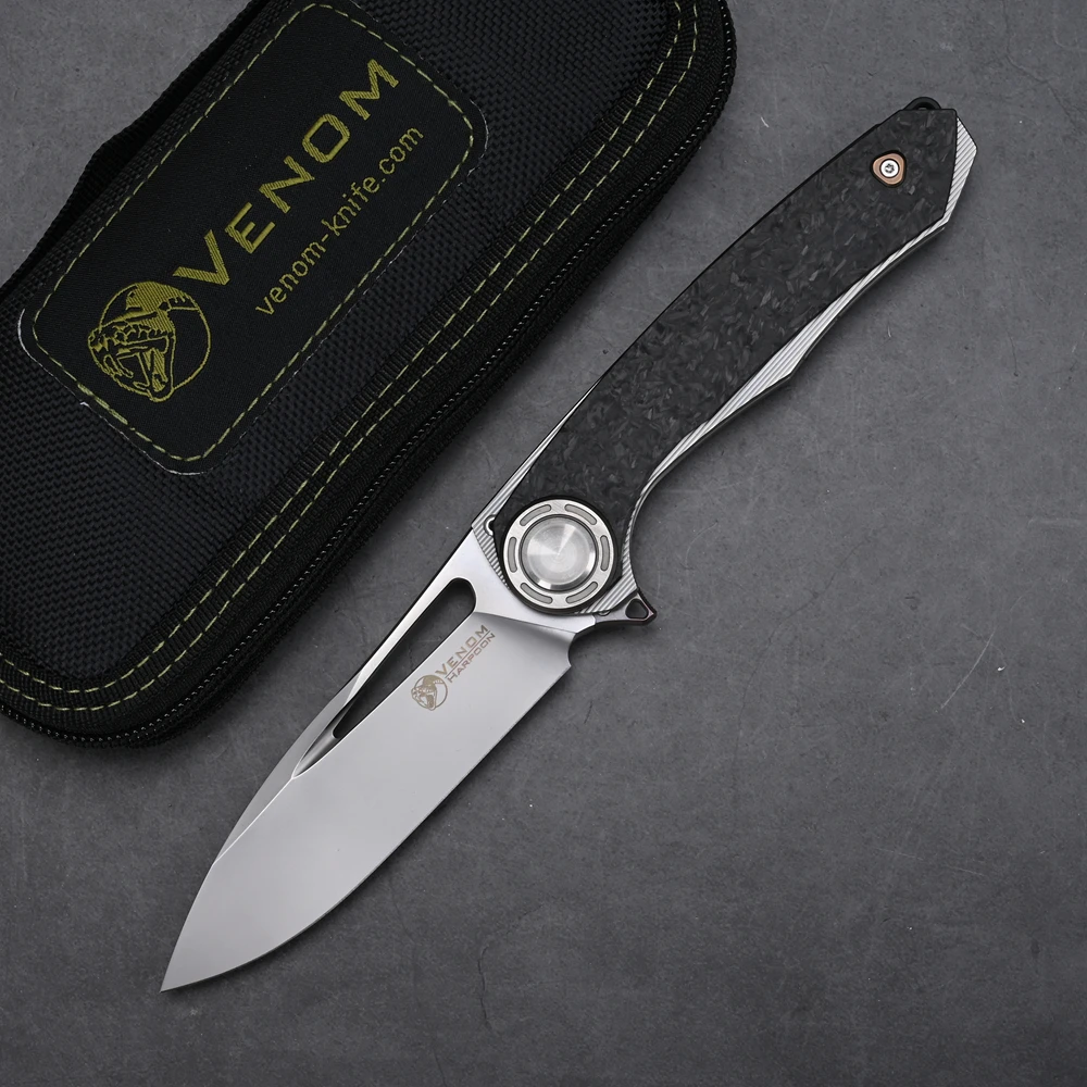 VENOM Harpoon KEVIN JOHN M390 Folding Knife Outdoor Camping Ball