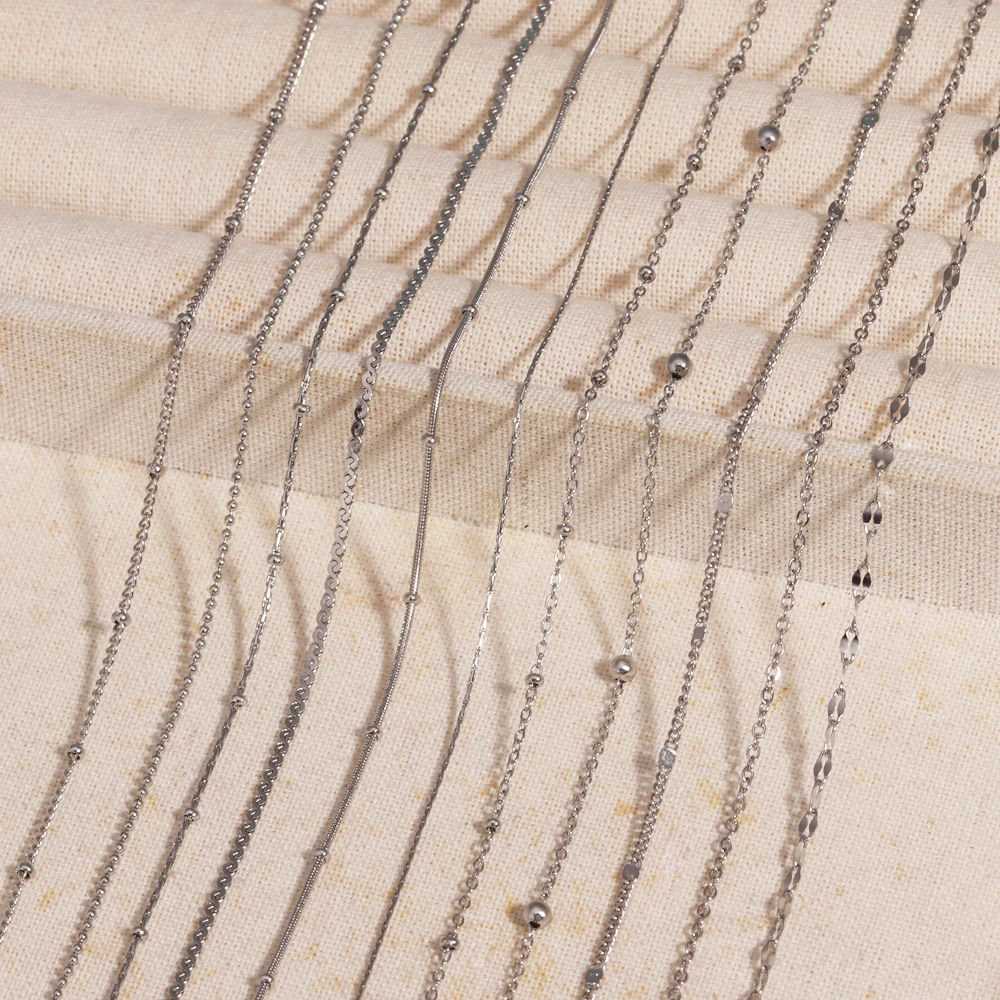 18K Gold Farbe PVD vergoldet Edelstahl Kuba Kreuz O Welligkeit gedrehte Kette Halskette verstellbare Kette DIY Halskette Großhandel – Detail 5