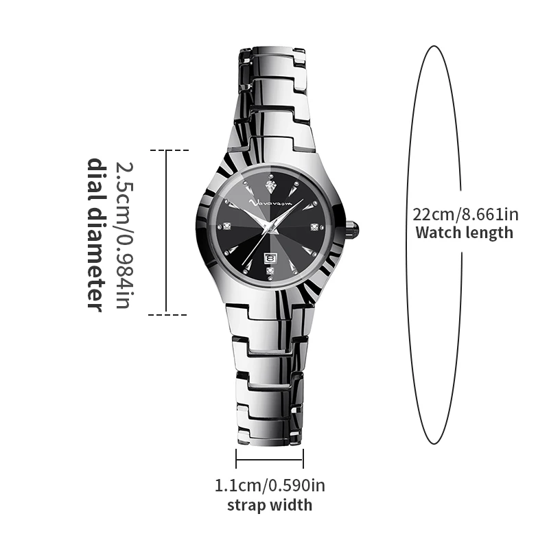 VA VA VOOM Fashion Tungsten Steel Women Watch 25mm Small Dial Diamond Glass Luxury Quartz Movement Women Gift Wrist Watch Reloj 3