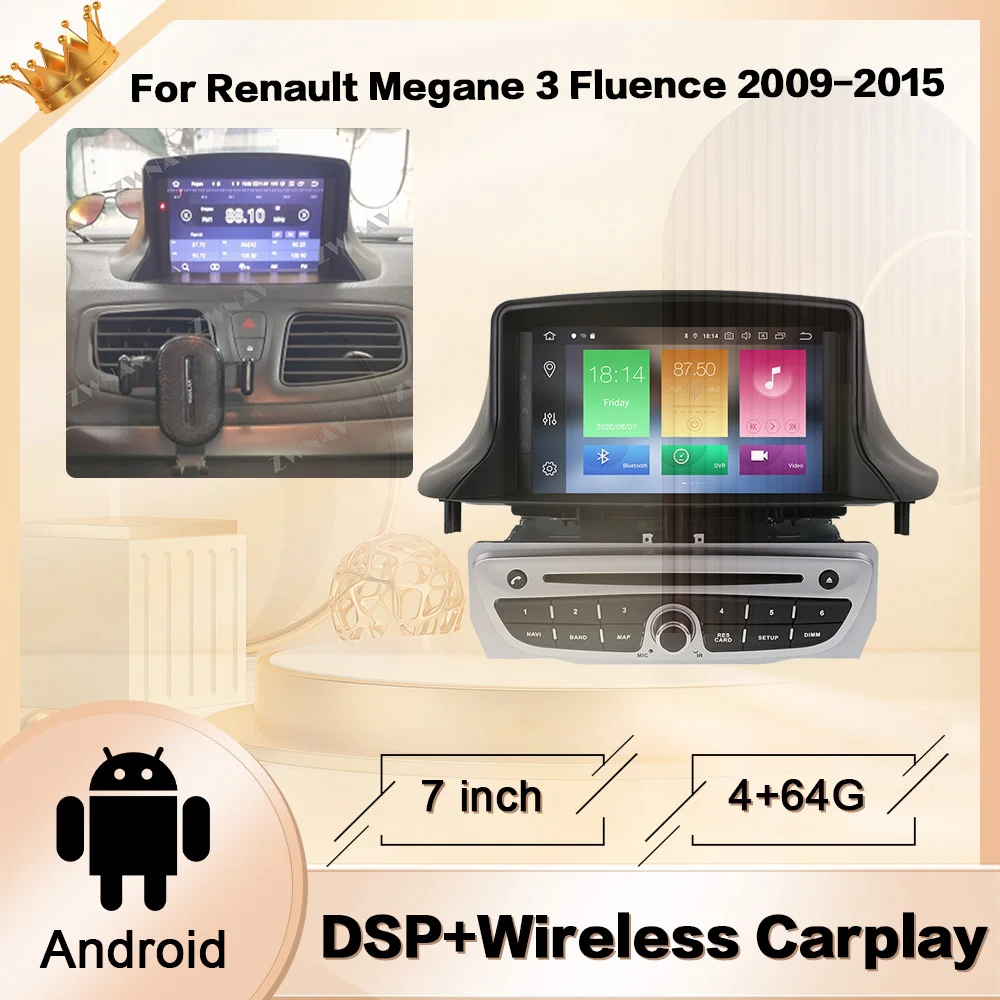 Android 13.0 9 inch HD Touchscreen GPS Navigation Radio for 2008-2015 RENAULT  MEGANE 3 / 2009-2022 FLUENCE with Bluetooth WIFI support Carplay SWC
