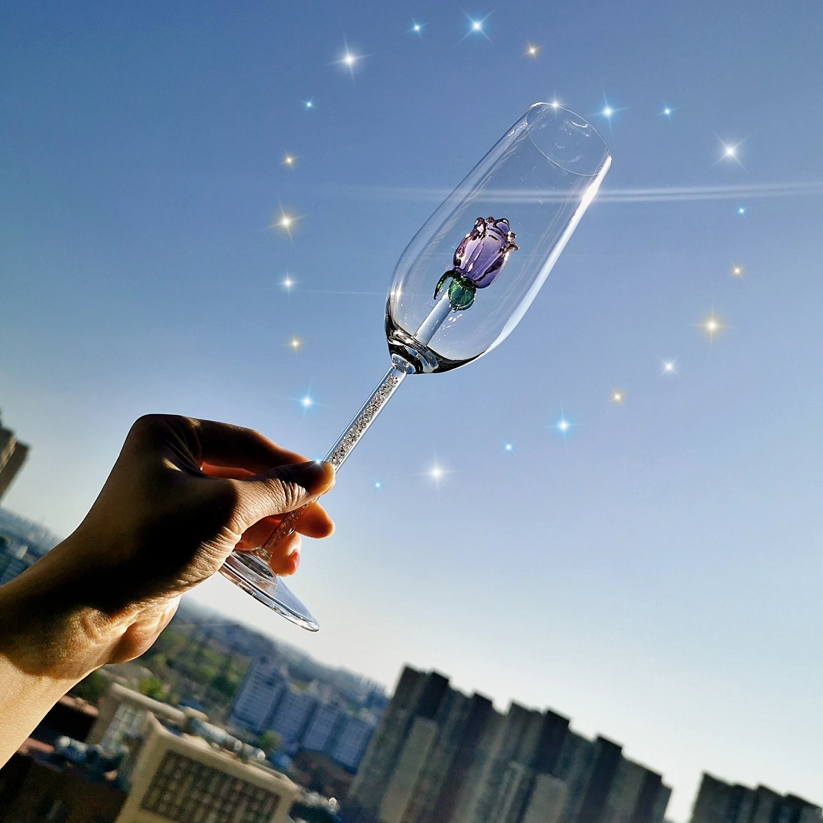 RoseRedWineGlassChampagneGlassSuperBeautifulFairySpecialWine