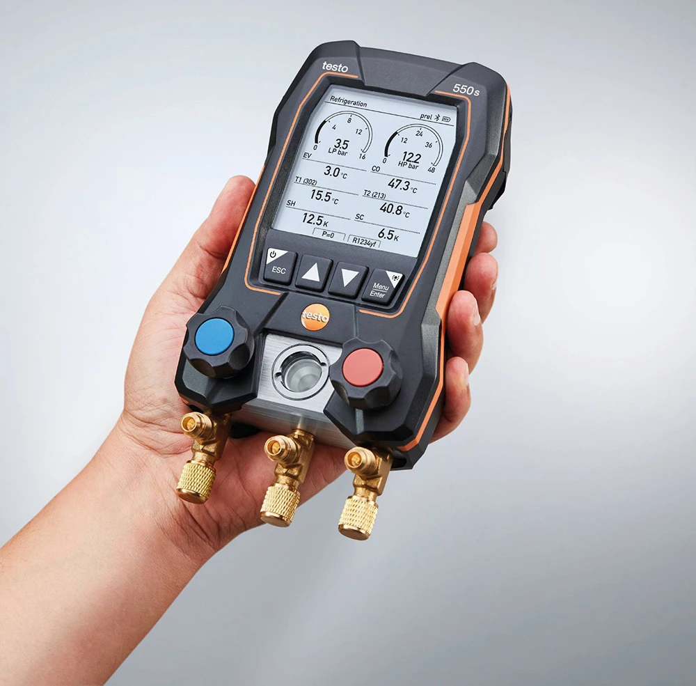 Testo 550-エアコン用の圧力デジタルマニホールド,完全なセット