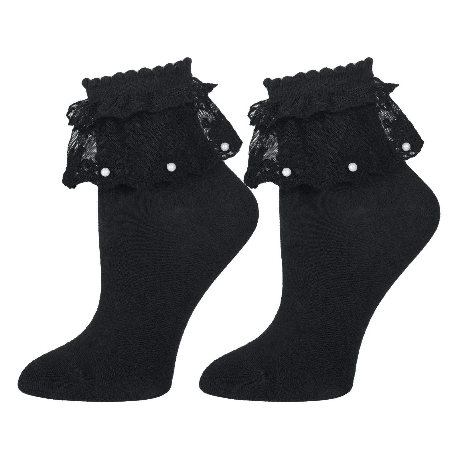 RMSWEETYIL 2 أزواج الدانتيل كشكش مكشكش الجوارب للن...