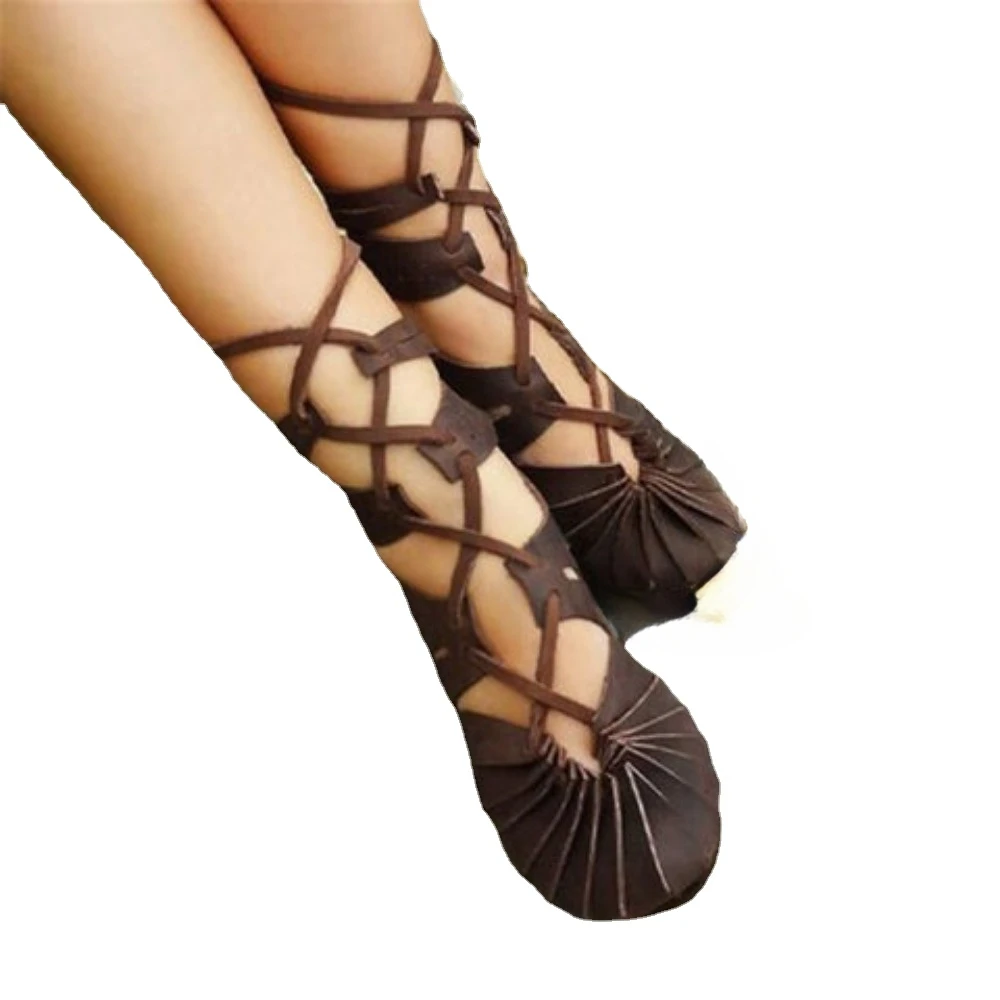 Cosplay shoes, medieval Gothic retro, elf witch, lace up, hollow out, Lolita, for women men, cosplay costume, carnival party, knight boots, prop