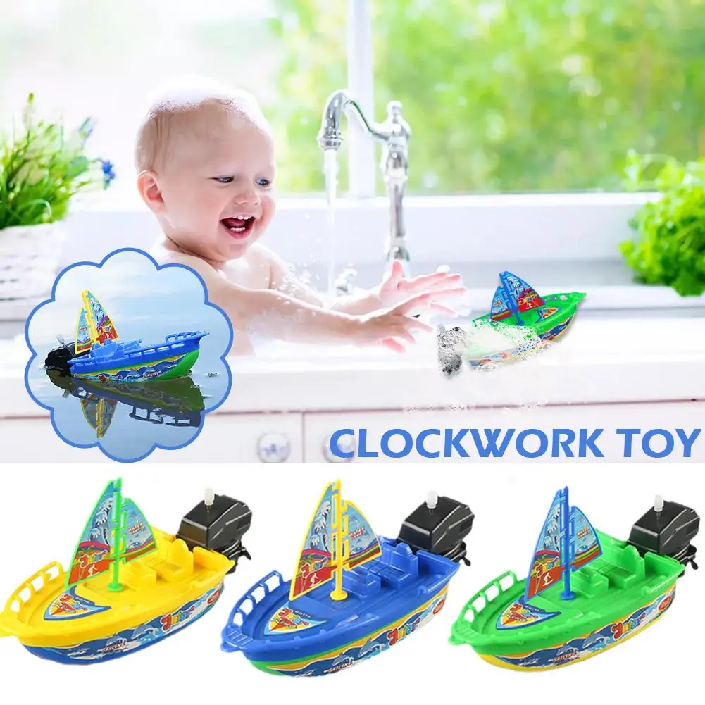 Kids Speed Boat Ship Wind Up Toy Bath Toys Shower Toys Float In Water Kids Classic Clockwork Toys for Children Boys Gift U4G4 6