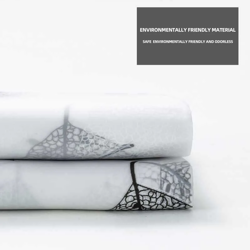 Shower Curtains Bathroom Shower Curtains PEVA Waterproof Thickening With Hooks Rustproof Metal Grommets Leaf Pattern