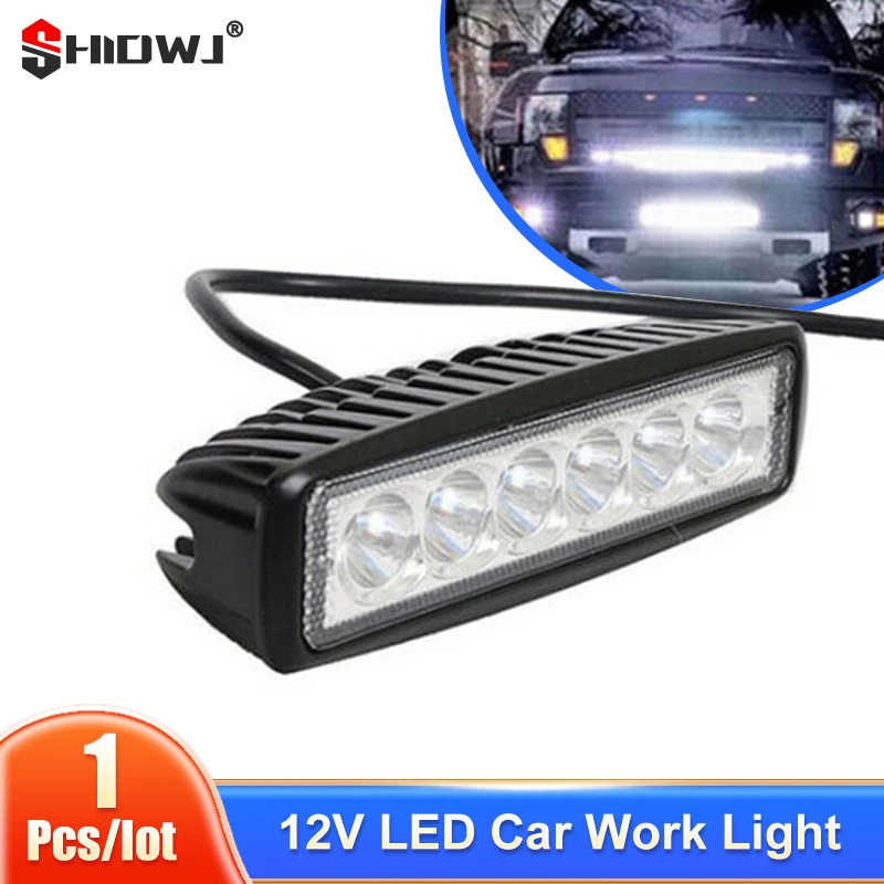 

18W 6 LED Car LED Work Light DRL Spotlight High Bright Waterproof Auto Offroad SUV Truck Headlights Driving Lamp 12V