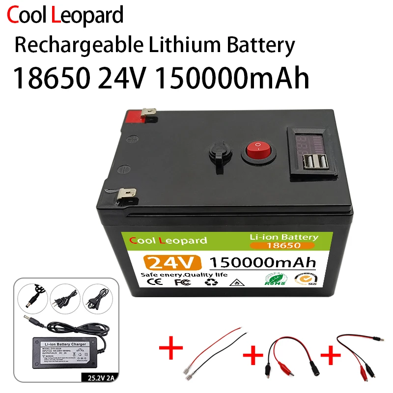 

BMS Built-In Large Capacity Box 24V 150A Lithium-Ion USB+DC Battery Pack Is Used For LED Lamps And Outdoor Mobile Power Supply.