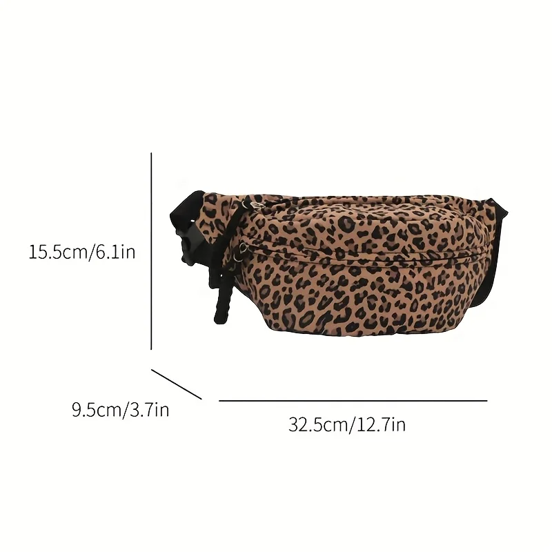 Women's Leopard Print Chest Bag Large Capacity Waist Bag for Women Travel, Shopping, Everyday Use Stylish Shoulder Crossbody Bag