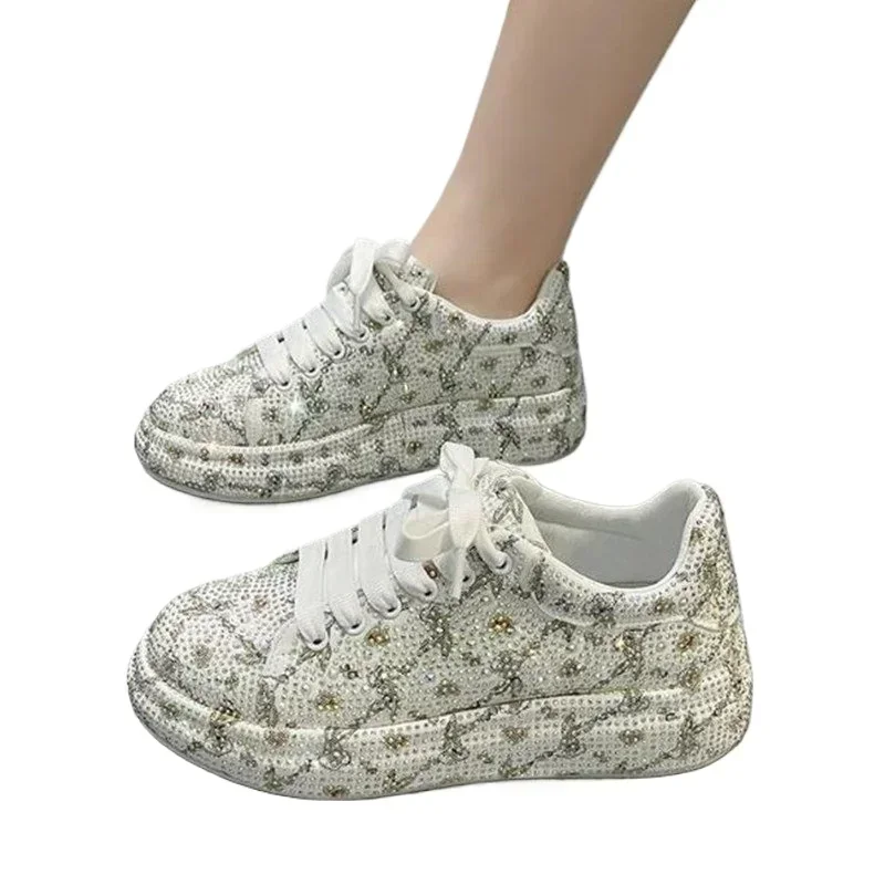 2024 NEW Women Fashion Platform Shoes Platforms Sneakers Shine