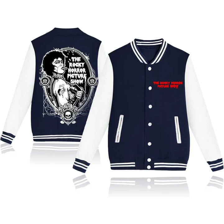 Die felsige Horror bild Show Print Baseball jacke Knopf jacke – Detail 3