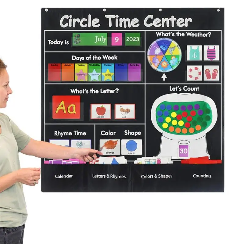 

Circle Time Calendar Circle Learning Time Center Pocket Chart Calendar Number Pocket Chart Wording Rhyme Pictures Pocket Chart