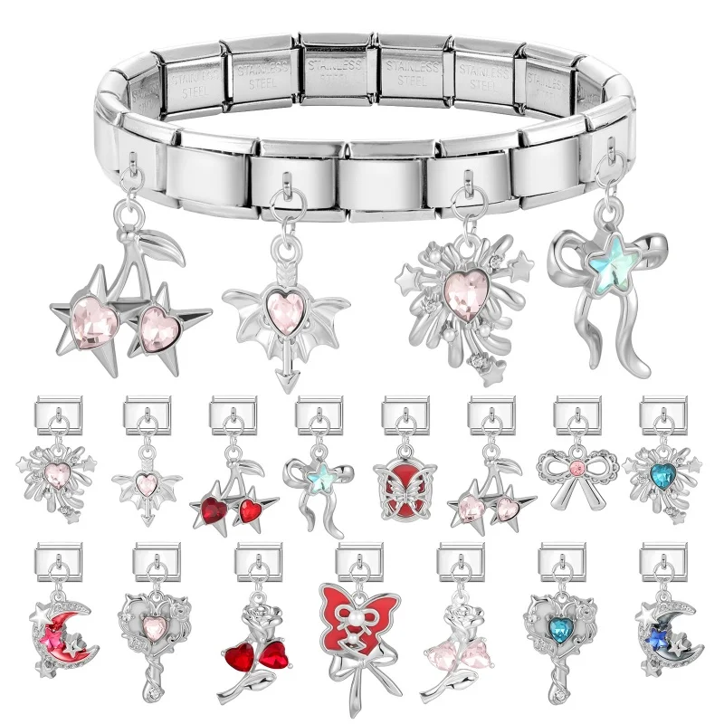 No brand, Charm Bracelet, DIY accesses with stainless steel, 9mm size.