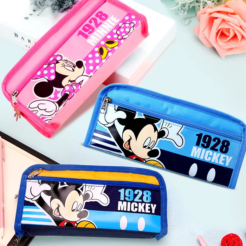 Estuche escolar de animados Disney, Mouse, Minnie, Frozen, bolsa para artículos escolares, papelería, regalos de cumpleaños para niños| | - AliExpress
