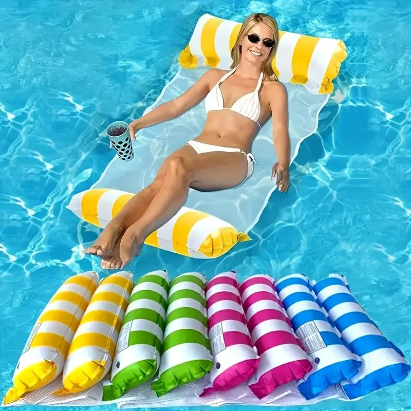Inflatable Floating Row 1pc Foldable Double Backrest Water Amusement