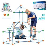 VEVOR Fort Building Blocks Kids Creative Indoor Play Tent Brick Kit with 80 Rods 40 Balls for DIY Educational Castle Toys Gift