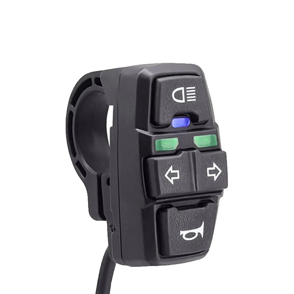 

3 in1 Motorcycle Handlebar Switch Headlight Turn Signal Horn 12V 24V 36V 48V Waterproof For Ebike Scooter Switch Car Accessories