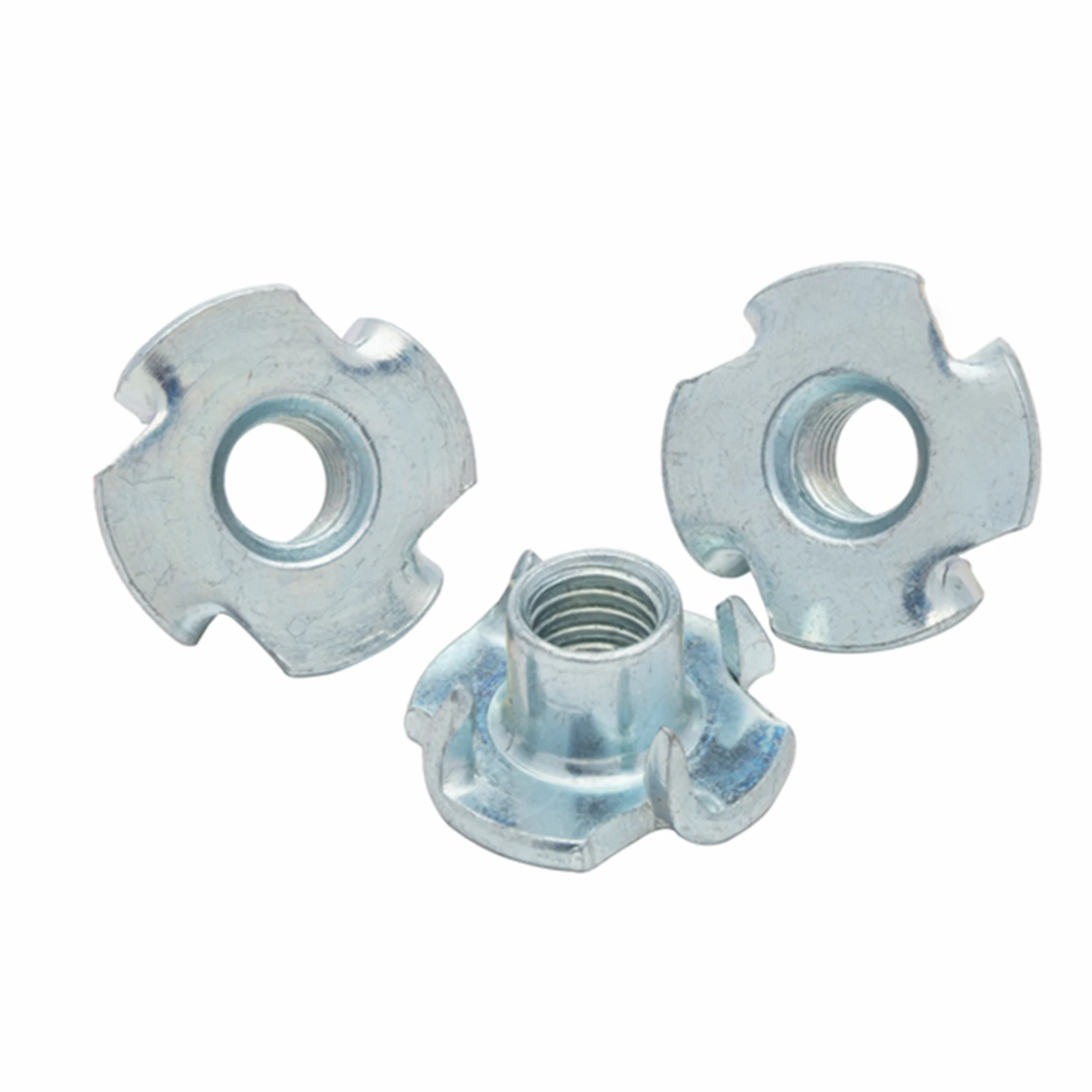 80Pcs Galvanized Four-Claw Nuts M3-M8 Carbon Steel Four-Point Impact Nuts Suitable For Wooden Furniture Maintenance four claws nut,carbon steel nuts