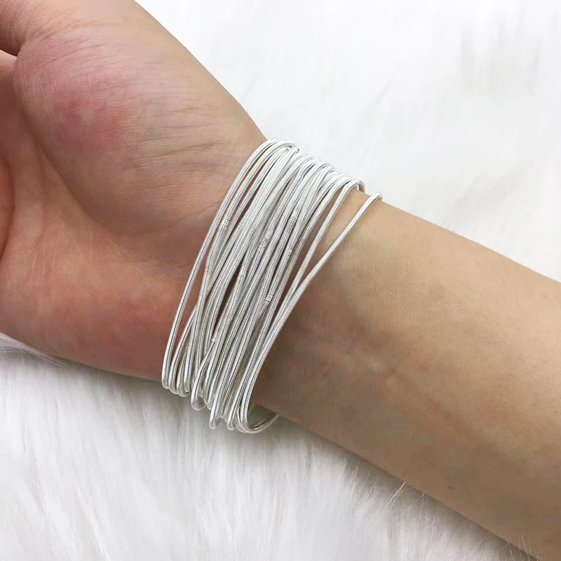 Hip Hop Style Metallic Color Unique Elastic Force Bracelet Fashion and Leisure Good for Parties Wear Elegant Gift Jewelry 5
