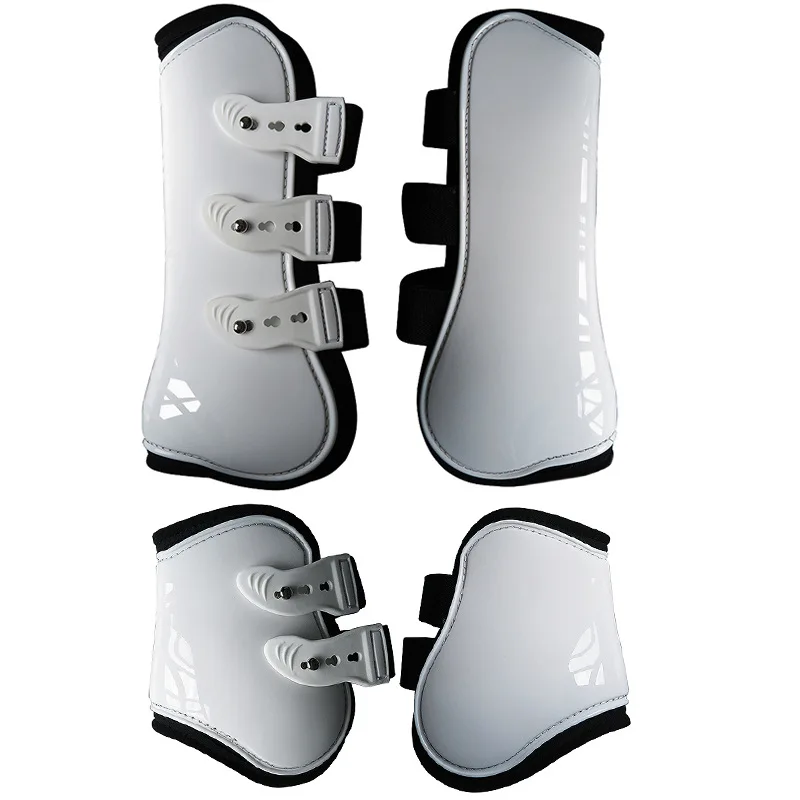 Horse Tendon & Bell Boot Set — 4-Piece PU Shell Leg Protection 4