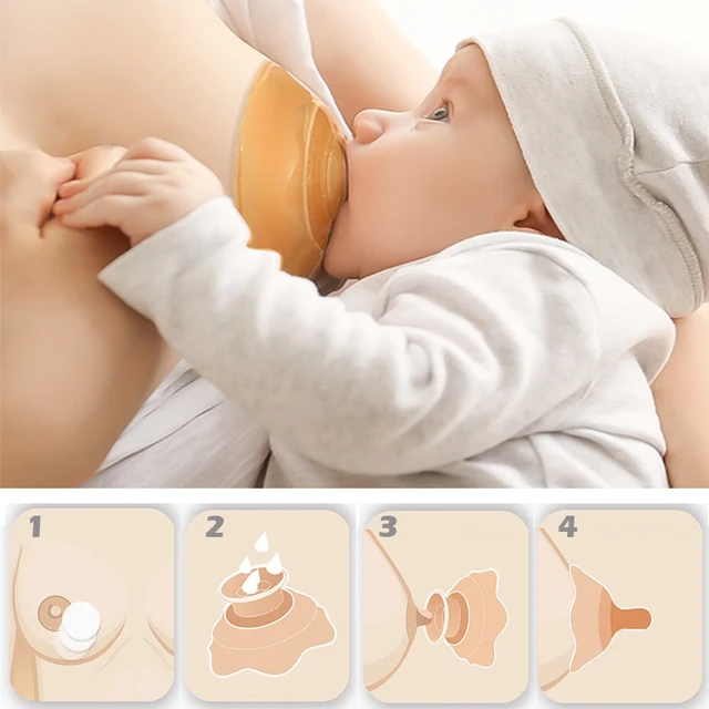 2 x Silicone Nipple Shields Protectors Shield Breast Feeding for Baby DSUK
