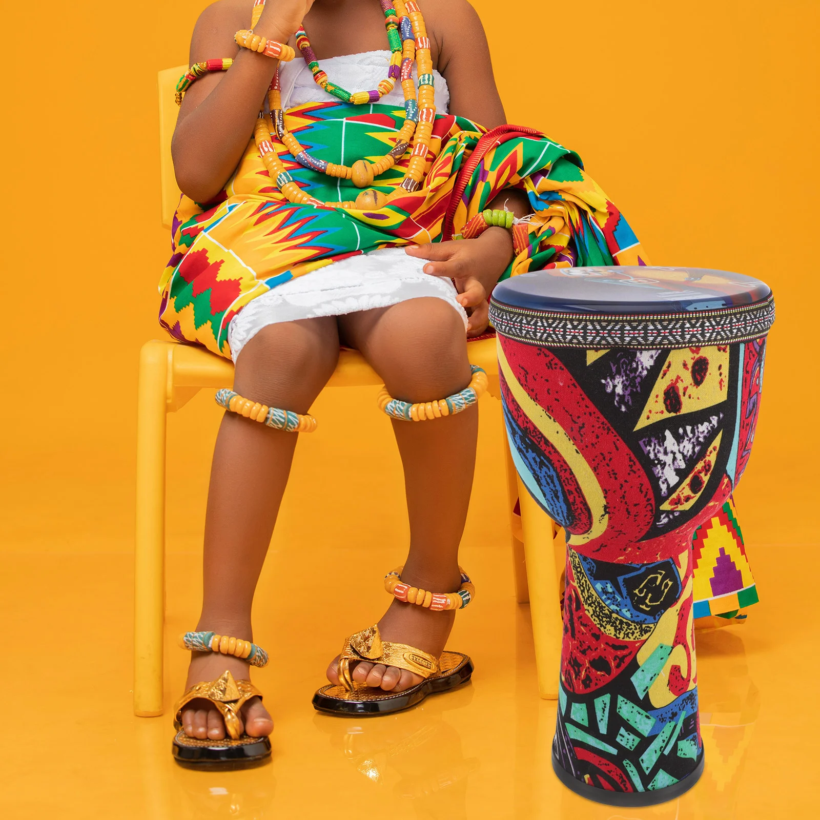 

Printing Colorful Hand Drum African Drum Musical Instrument Beginner African Djembe Drum Beginner Musical Instrument Prop