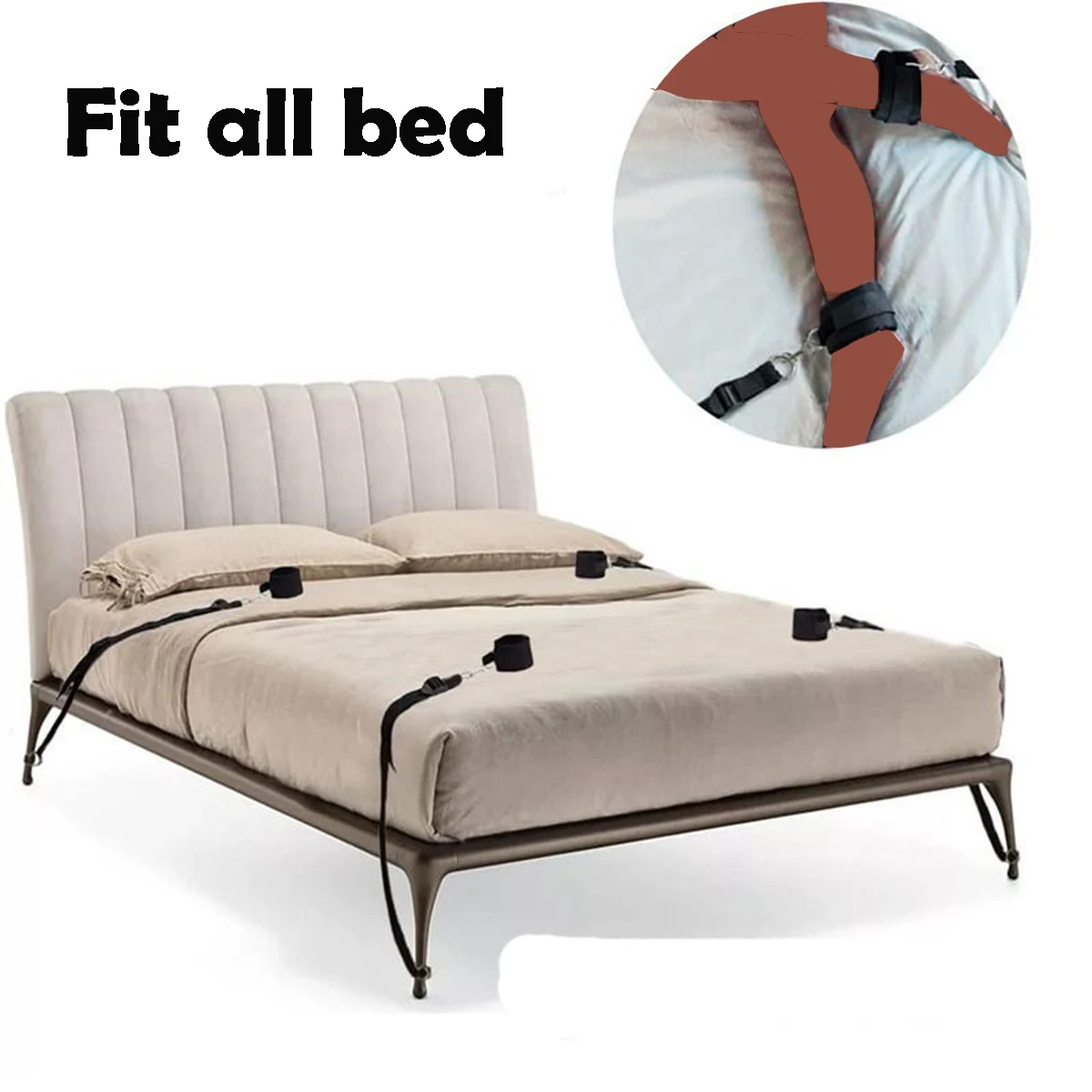 BDSM Bed Restraint Handcuff Ankle Cuffs Bondage Gear Couple Bedroom SM Slave Play Erotic Games Sex Toy Sets Adjustable Straps