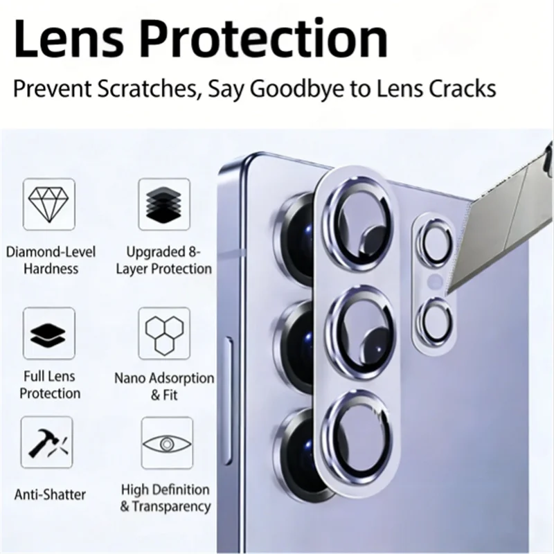 8K HD Full Cover Matte Camera Protector with Metal Frame - Premium Glass Accessory