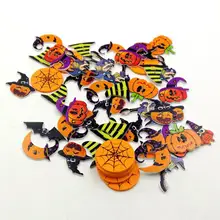 

Wooden 50Pcs Halloween Wizard Pumpkin Bat Button Clothing Bag Sewing Accessory