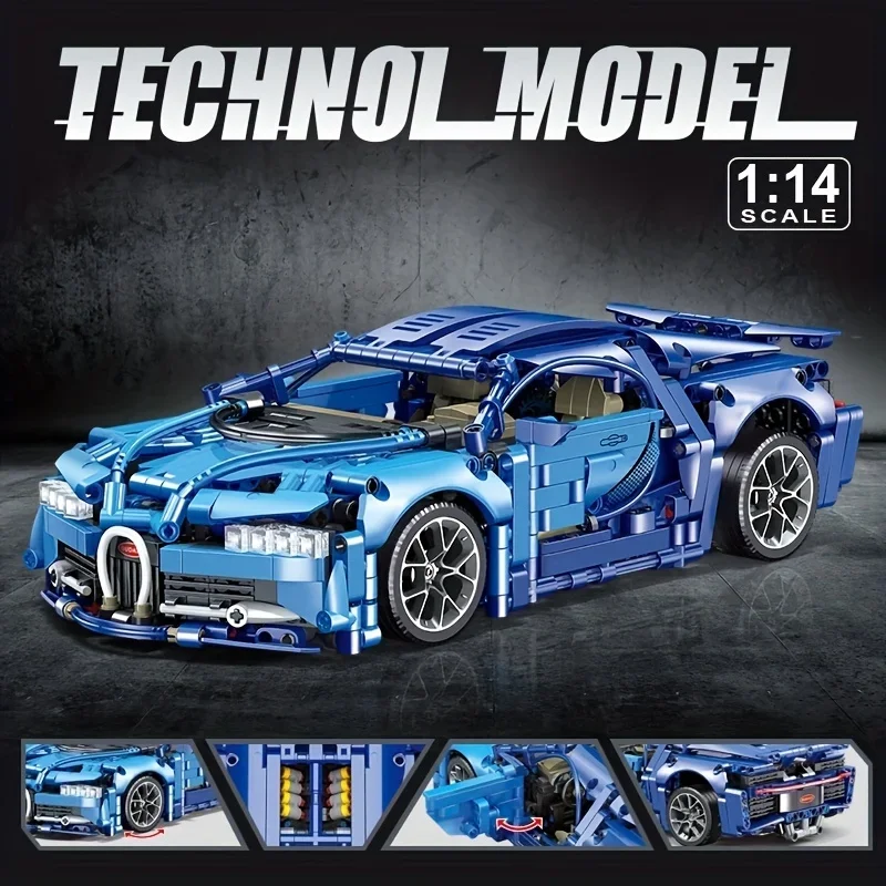 ToylinX Bluce Sports Car MOC Building Blocks Kit, 1:14 Scale Sports Car Model Toys (1259Pcs), Gift for Adults and Ki