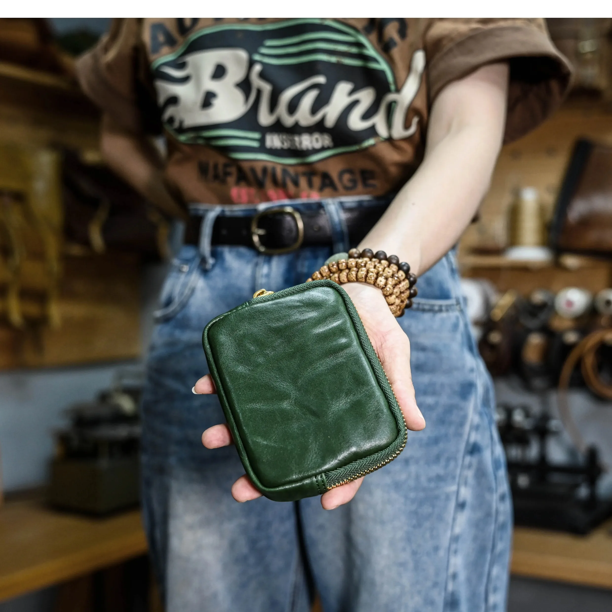 PNDME einfache Vintage pflanzlich gegerbte Rindsleder Männer Frauen Geldbörse lässig echtes Leder ID Karteninhaber Führerschein Brieftasche – Detail 8