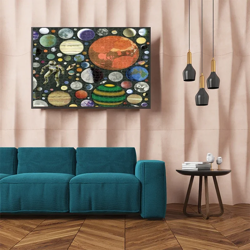 80*60cm Adults 1500pcs Paper Jigsaw Puzzle Planet Astronaut Horoscope Paintings Stress Reducing Toys Difficulty Christmas Gift 6