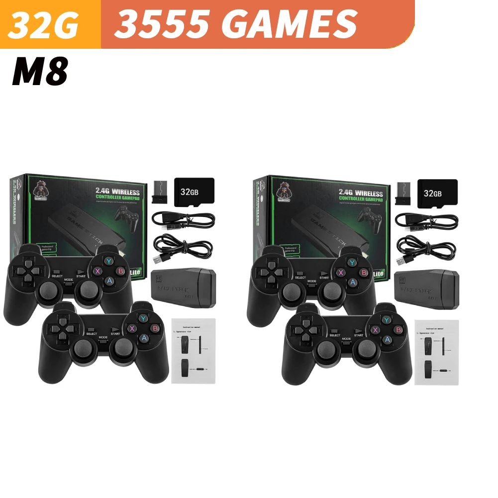 M8 Wireless Game Stick With Dual Wireless Controllers, 4K HD TV, 64G/32G  Storage, 10000 Built In Retro Classic Games For PS1/GBA Boys Perfect  Christmas Gift! From Topshenzhen, $18.87