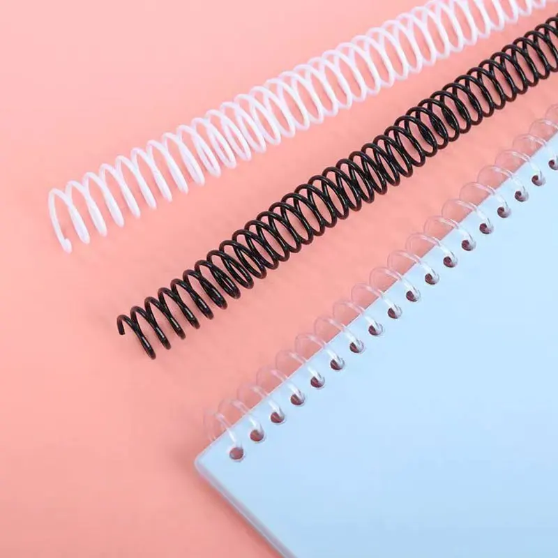 100pcs/Lot Diameter 6/8/10/12mm Plastic PVC Spiral Binding Coil Loose-Leaf 46 Holes Pitch 4:1 Colorful Single Spring for A4 Note