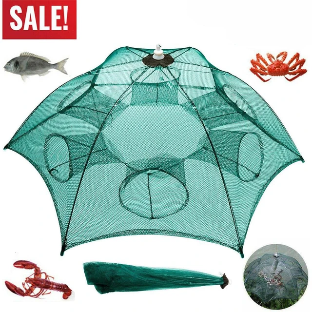 Easy Throw Outdoor Full Automatic Crab Fish Net 4/6/8/12/16 Holes Nylon  Mesh Magic Fishing Trap Fish Net - AliExpress