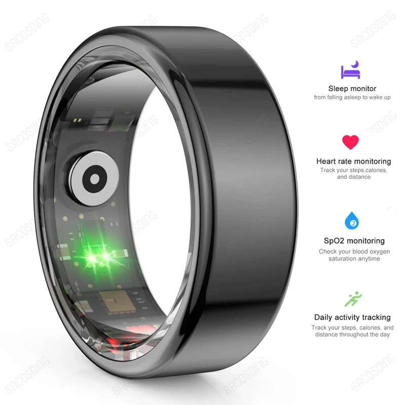 

2024 NEW R02 Smart Ring Multifunctional Step Health Tracker Heart Rate Blood Oxygen Monitor Waterproof Men Women Sleep Fitness