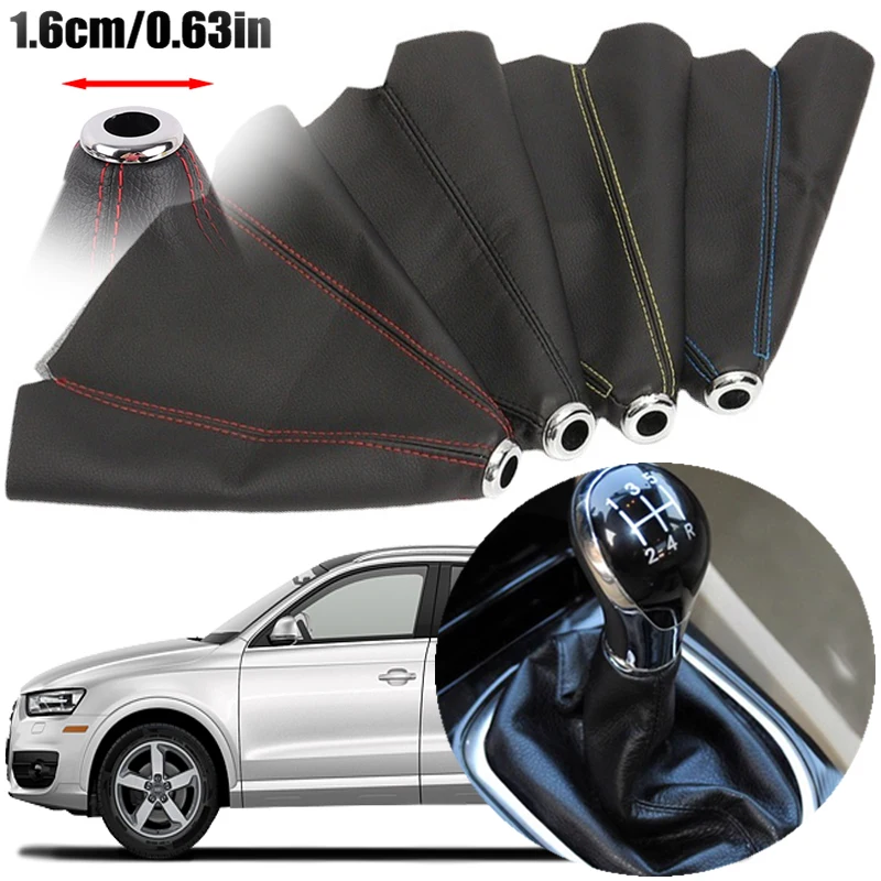 

PU Leather Gear Knob Shift Collars for Car Truck Manual Gear Shift Boot Covers Black Blue Red Dustproof Cover Car Accessories