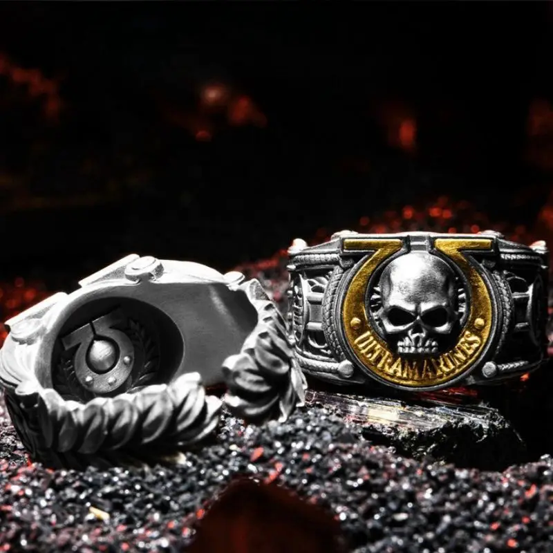 Warhammer 40K Peripheral U Group Ultramar Honor Emblem Ring Animation Film and Television Games Men's Ring Accessories 2
