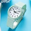 SANDA 6060  Simple Black White Waterproof Watch Clock Reloj Top Brand Calenda Quartz Watch Minimalism Style Ladies Wristwatch 1