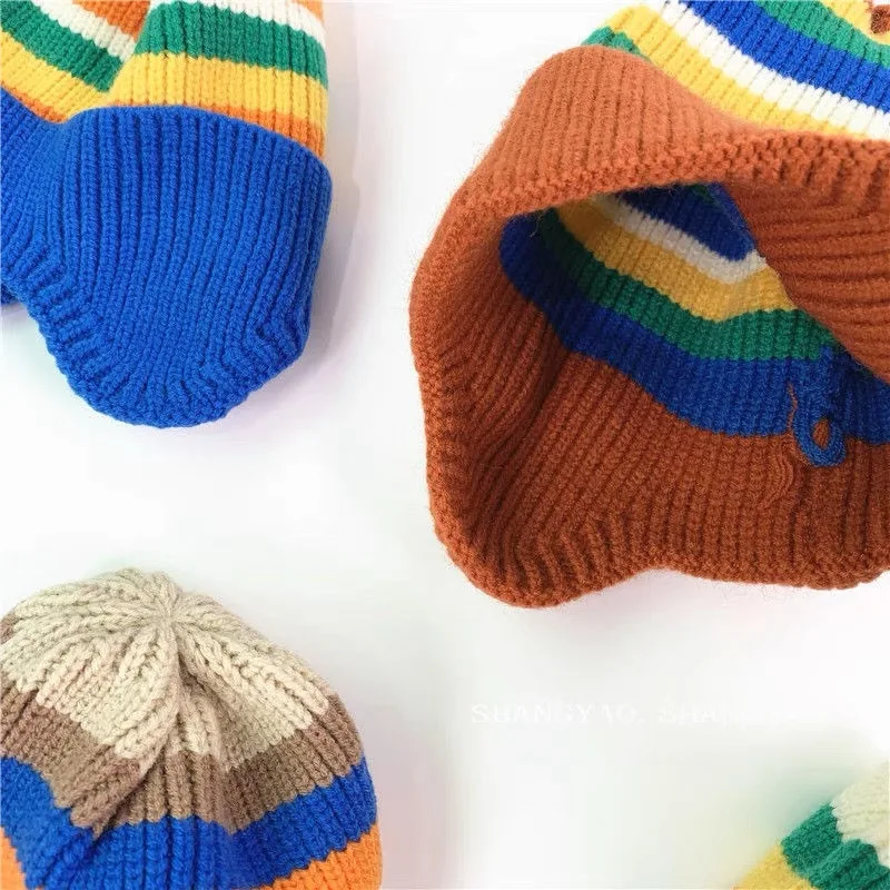 Baby Hat Set Baby Boys Girls Hats Winter Warm Knitted Beanie Caps 1 2 3 4 Years Old with Earflap for Children Kids Outdoor Hats